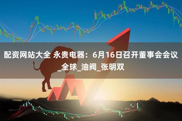 配资网站大全 永贵电器：6月16日召开董事会会议_全球_油阀_张明双